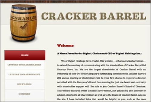 Description: Enhance Cracker Barrel homepage